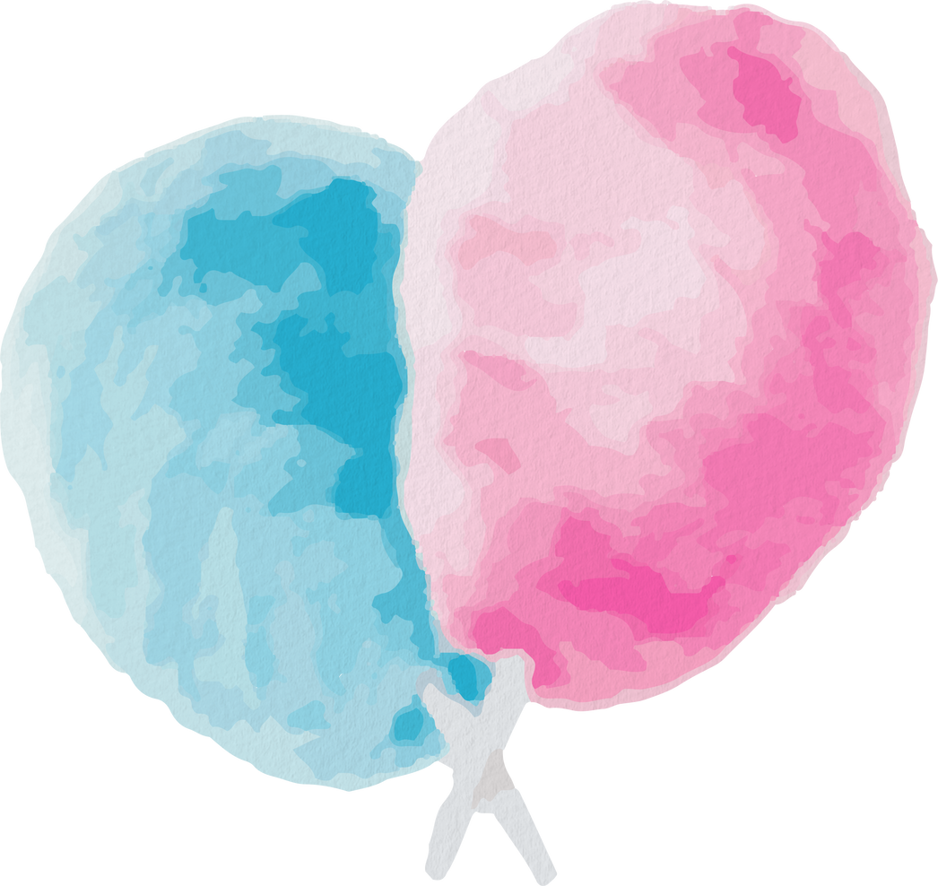 Cotton Candy Watercolor Illustration